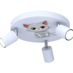 Spots|Kinderzimmerlampen*Luminex Deckenleuchte Kinder Blau Ø 30 cm schwenkbar GU10 Metall