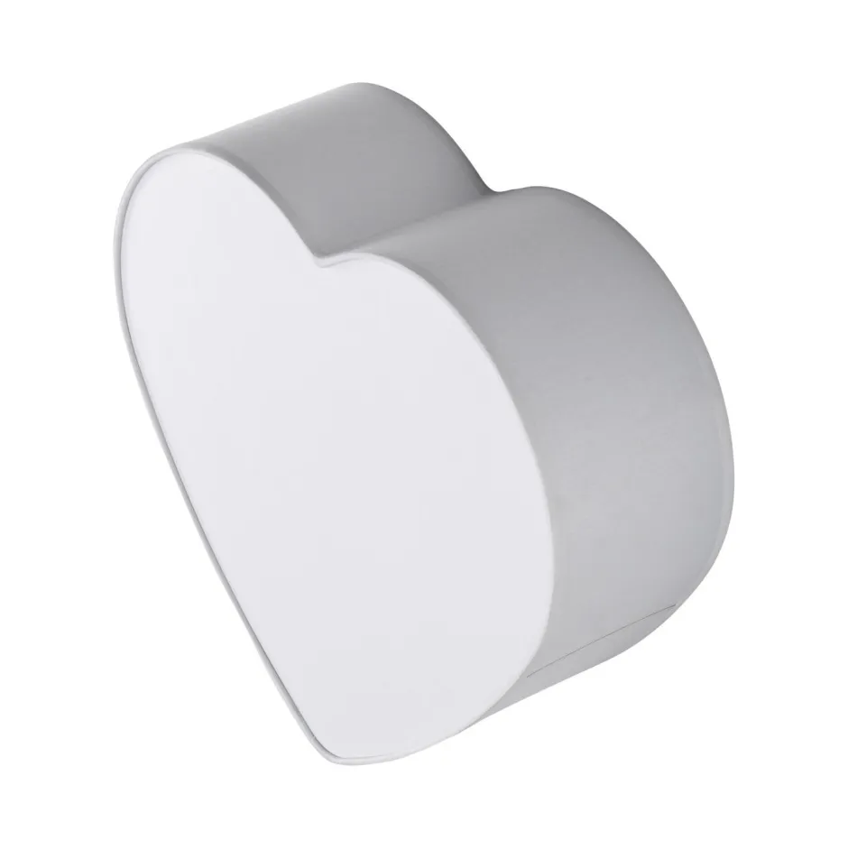 Deckenleuchten|Kinderzimmerlampen*TK Lighting Deckenleuchte Kinder Herz L: 42 cm Stoff Grau Weiß 2x E27