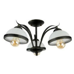 Easylight Deckenleuchte KORFU in Messing Antik 3-flmg< Glaslampen|Rustikale Lampen