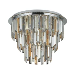 Glaslampen|Kristalllampen*Searchlight Deckenleuchte Kristall Ø 45 cm Rauchglas Art Déco