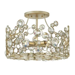 Deckenleuchten|Flurlampen*Elstead Deckenleuchte Kristall Metall in Blattsilber THYMI