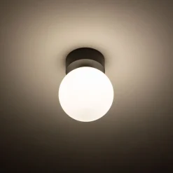 Nowodvorski Deckenleuchte Kugel Ø 12 cm rund Schwarz Weiß G9 Glas< Feuchtraumleuchten|Küchenlampen