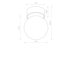 Nowodvorski Deckenleuchte Kugel Ø 12 cm rund Schwarz Weiß G9 Glas< Feuchtraumleuchten|Küchenlampen