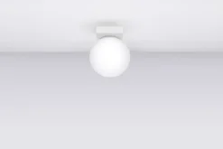 Sollux Deckenleuchte Kugelschirm Weiß Glas Metall Ø 12 cm G9< Deckenleuchten|Flurlampen