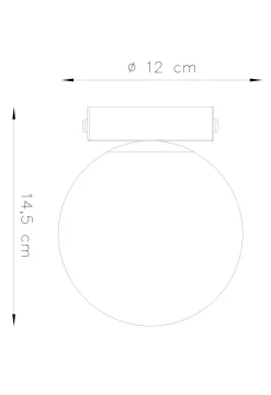 Sollux Deckenleuchte Kugelschirm Weiß Glas Metall Ø 12 cm G9< Deckenleuchten|Flurlampen
