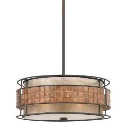 Deckenleuchten|Bürolampen*Elstead Deckenleuchte LARA Mica Glas 4-flmg bis 1,2m Ø56cm