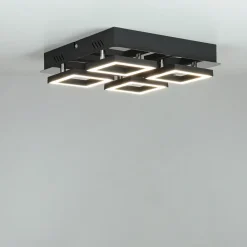 Deckenleuchten|Led Lampen*Strühm Deckenleuchte LED B: 25 cm Edelstahl in Schwarz Chrom 4200 K