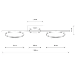 Deckenleuchten|Led Lampen*Nowodvorski Deckenleuchte LED Schwarz 100 cm lang 3000 K 1100 lm Modern