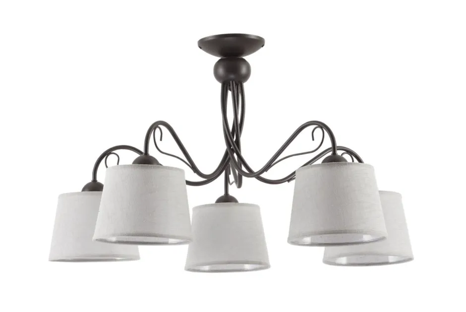 Deckenleuchten|Wohnzimmerlampen*Jupiter Deckenleuchte LOCOLA Ø80cm 5xE27 Braun Grau Lampe
