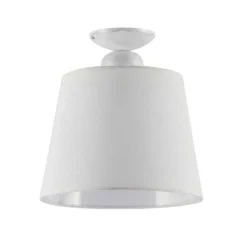 Jupiter Deckenleuchte LOCOLA Weiß Stoff Schirm Ø38cm Lampe< Deckenleuchten|Stofflampen