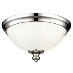 Elstead Deckenleuchte LORIN Weiß Nickel Ø33cm Flur Lampe< Deckenleuchten|Flurlampen