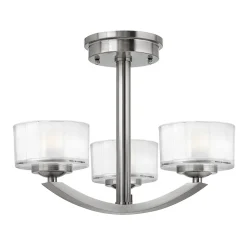 Elstead Deckenleuchte LOU 3xE27 Nickel Lampe Wohnzimmer< Glaslampen|Designerlampen