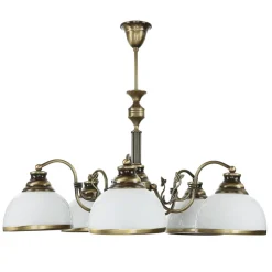 Jupiter Deckenleuchte MARLOW Messing antik Ø70cm Esstisch< Glaslampen|Jugendstil Lampen