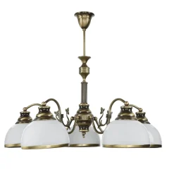 Jupiter Deckenleuchte MARLOW Messing antik Ø70cm Esstisch< Glaslampen|Jugendstil Lampen