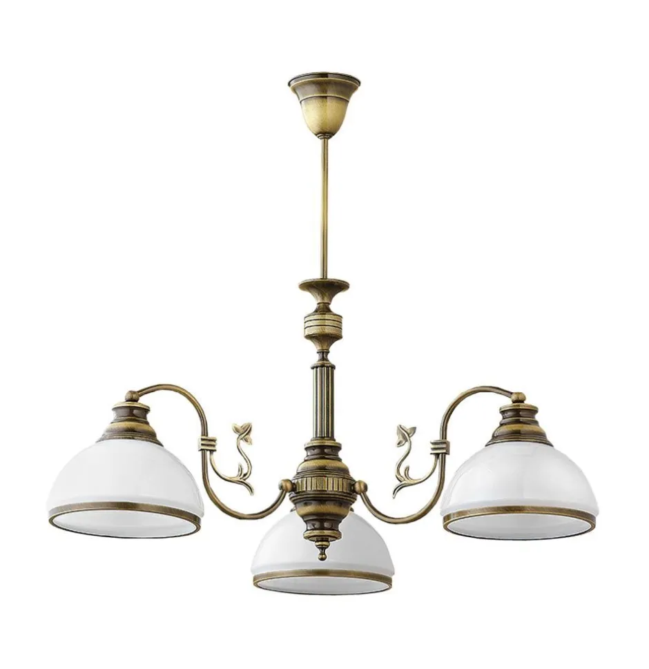 Deckenleuchten|Jugendstil Lampen*Jupiter Deckenleuchte Messing antik 3xE27 MARLOW Esszimmer