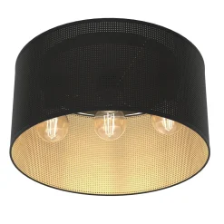 Deckenleuchten|Flurlampen*Luminex Deckenleuchte Metall Ø40 cm rund E27 Loft Schwarz Gold