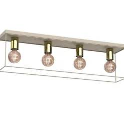 Luminex Deckenleuchte Metall Beige Gold L:75 cm E27 Industrial< Deckenleuchten|Flurlampen