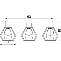 Luminex Deckenleuchte Metall Draht Schwarz L:63 cm E27 3-flmg< Deckenleuchten|Flurlampen