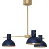 Deckenleuchten|Badezimmer Lampe*Luminex Deckenleuchte Metall Dunkelblau Gold E27 3-flmg elegant