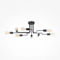 Maytoni Deckenleuchte Metall E27 Schwarz Retro Design LENI< Deckenleuchten|Flurlampen