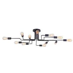 Deckenleuchten|Flurlampen*Maytoni Deckenleuchte Metall E27 Schwarz Retro LENI