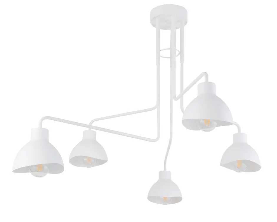 Deckenleuchten|Moderne Lampen*Sigma Deckenleuchte Metall E27 Weiß 5-flammig stylisch