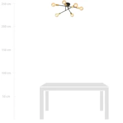 Emibig Deckenleuchte Metall 6-flammig Retro Schwarz Gold< Deckenleuchten|Flurlampen