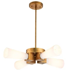 Elstead Deckenleuchte Metall Glas B: 66 cm in Gold Antik Weiß< Deckenleuchten|Bürolampen