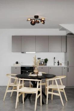 Deckenleuchten|Flurlampen*By Rydéns Deckenleuchte Metall Glas 70 cm breit 6x G9 Modern