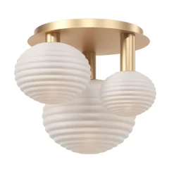 Maytoni Deckenleuchte Metall Glas B: 53,5 cm in Gold Weiß E14< Deckenleuchten|Badezimmer Lampe