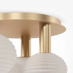 Maytoni Deckenleuchte Metall Glas B: 53,5 cm in Gold Weiß E14< Deckenleuchten|Badezimmer Lampe