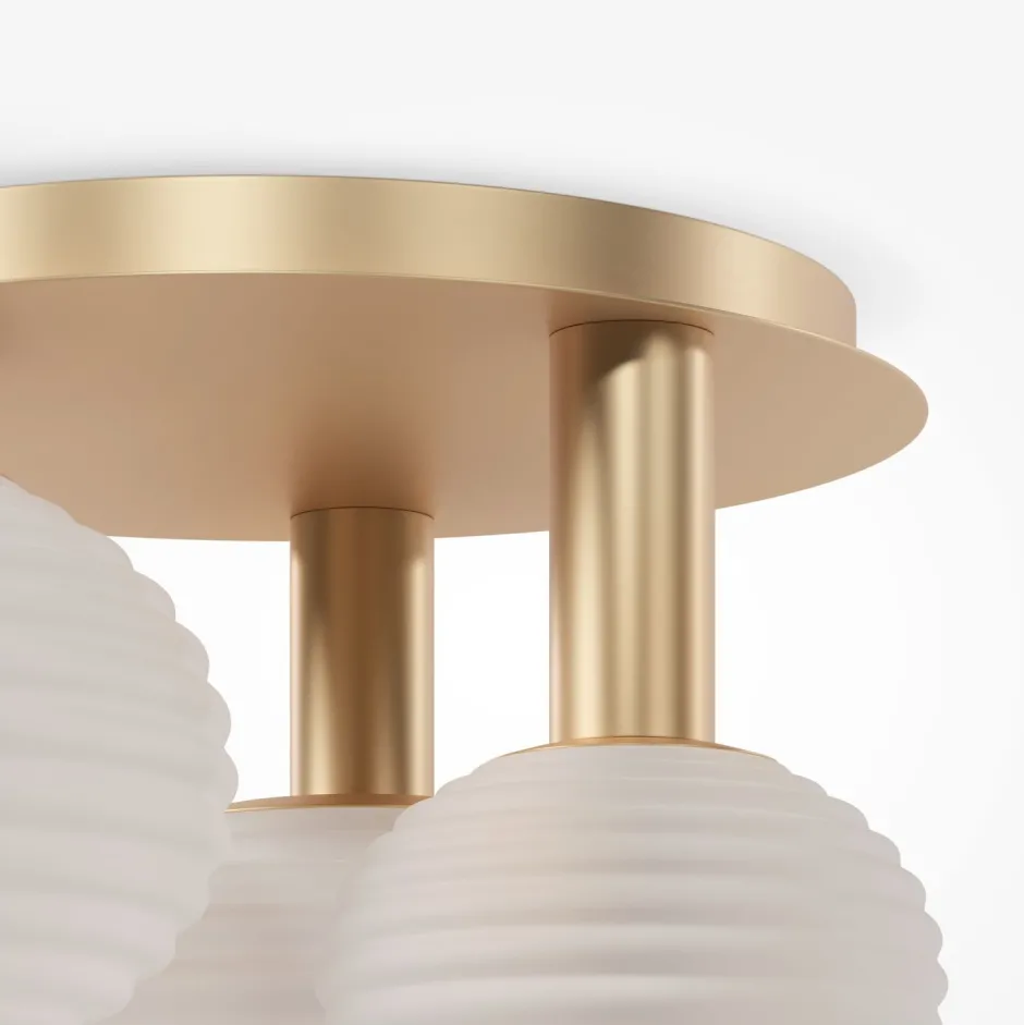 Maytoni Deckenleuchte Metall Glas B: 53,5 cm in Gold Weiß E14< Deckenleuchten|Badezimmer Lampe