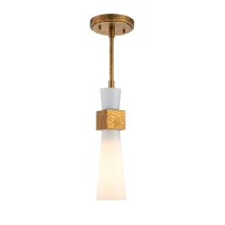 Deckenleuchten|Küchenlampen*Elstead Deckenleuchte Metall Glas in Gold Antik Weiß E27 verstellbar