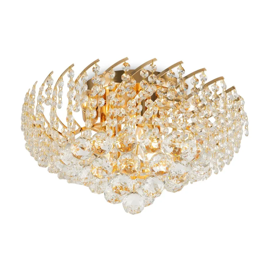 Maytoni Deckenleuchte Metall Glas E14 rund Ø 41 cm in Gold MARA< Deckenleuchten|Flurlampen