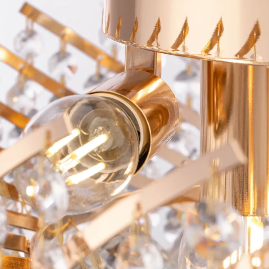 Maytoni Deckenleuchte Metall Glas E14 rund Ø 41 cm in Gold MARA< Deckenleuchten|Flurlampen