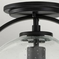 Deckenleuchten|Bürolampen*Elstead Deckenleuchte Metall Glas E27 rund Ø 28,2 cm Schwarz