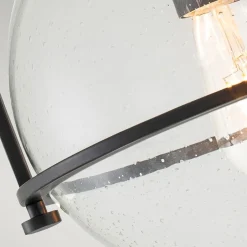 Deckenleuchten|Bürolampen*Elstead Deckenleuchte Metall Glas E27 rund Ø 28,2 cm Schwarz