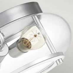 Flurlampen|Bürolampen*Elstead Deckenleuchte Metall Glas Ø 30,5 cm IP44 Chrom Bad