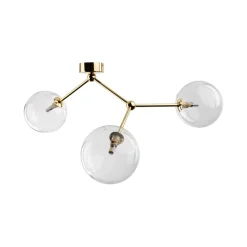TK Lighting Deckenleuchte Metall Glas 70 cm lang in Gold 3-flammig G9< Deckenleuchten|Bürolampen