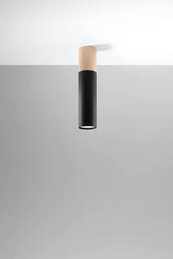 Sollux Deckenleuchte Metall Holz H: 30 cm Skandinavisch GU10< Küchenlampen|Lampen Aus Aller Welt