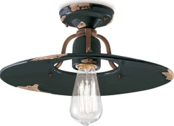 Ferroluce Deckenleuchte Metall Keramik D: 40 cm rund E27 NICOLA< Wohnzimmerlampen|Keramiklampen