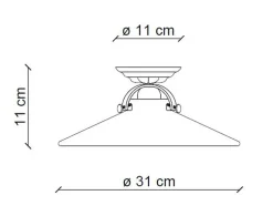 Wohnzimmerlampen|Keramiklampen*Ferroluce Deckenleuchte Metall Keramik E27 rund D: 31 cm RITA