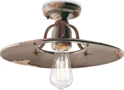 Wohnzimmerlampen|Keramiklampen*Ferroluce Deckenleuchte Metall Keramik E27 D: 40 cm rund Vintage