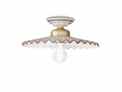 Wohnzimmerlampen|Keramiklampen*Ferroluce Deckenleuchte Metall Keramik E27 D: 31 cm rund Landhaus