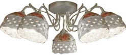Wohnzimmerlampen|Keramiklampen*Ferroluce Deckenleuchte Metall Keramik E14 5-flammig Landhausstil