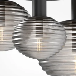 Deckenleuchten|Badezimmer Lampe*Maytoni Deckenleuchte Metall Rauchglas B: 53,5 cm E14 3-flammig