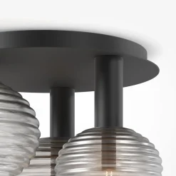 Deckenleuchten|Badezimmer Lampe*Maytoni Deckenleuchte Metall Rauchglas B: 53,5 cm E14 3-flammig