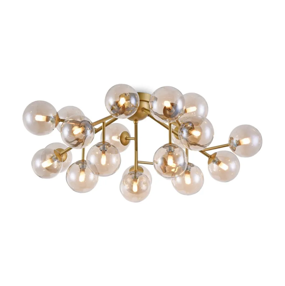 Deckenleuchten|Badezimmer Lampe*Maytoni Deckenleuchte Metall Rauchglas G9 B: 75 cm Kugelschirm