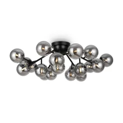 Deckenleuchten|Badezimmer Lampe*Maytoni Deckenleuchte Metall Rauchglas B: 75 cm G9 Kugel Schirm