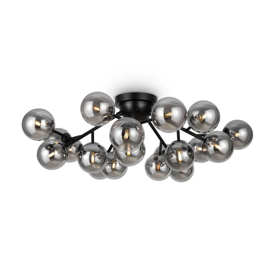 Deckenleuchten|Badezimmer Lampe*Maytoni Deckenleuchte Metall Rauchglas B: 75 cm G9 Kugel Schirm